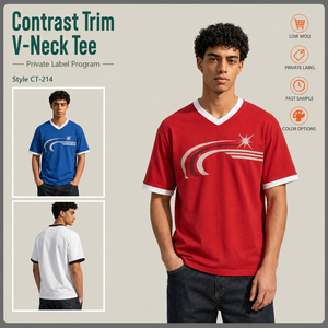 เสื้อยืดคอวีทรงโอเวอร์ไซส์ผ้าคอตตอนหนานุ่มทรงบ็อกซี่ พิมพ์ลายกราฟิก สตรีทแวร์ สกรีนโลโก้ตามสั่ง แบรนด์ส่วนตัว เสื้อยืดผู้ชาย - Product Image 3