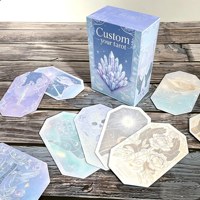 Cartes de tarot hexagonales éducatives et divertissantes personnalisées, boîte rigide avec estampage à chaud doré et guide pour votre design