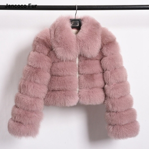 Real Fox Fur Jackets Collared Fur <strong>Coats</strong> Factory Wholesale Outerwear Hot <strong>Sale</strong> Crop <strong>Coat</strong> S7636 - Product Image 4