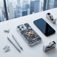 Étui de téléphone de luxe avec cadre d'objectif électroplaqué, paillettes, nœud perlé 3D pour Samsung Galaxy A57, étui de téléphone transparent en TPU PC époxy pour filles