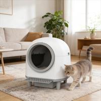 Bac à litière intelligent pour chat de 80 L, écologique, autonettoyant, grande capacité, faible bruit, toilette électrique avec connexion Wi-Fi, facile à nettoyer