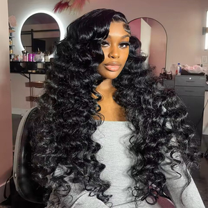 Parrucca in Capelli Umani Vergini Remy Brasiliani con Onde Profonde, Frontale Trasparente HD 13x6, Senza Colla, Densità 200%, <span class=keywords><strong>40</strong></span> <span class=keywords><strong>Pollici</strong></span> - Product Image 4