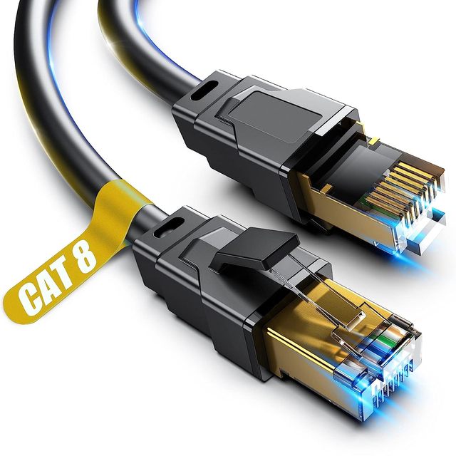 CAT8 Ethernet Cable Heavy Duty High Speed Internet Network Cable Professional LAN Cable Shielded in Wall Indoor&Outdoor