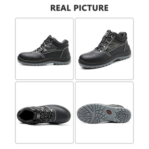 Zapatos de Seguridad JIANKUN CE S3 para Hombre, Corte Medio, Parte Superior de Cuero Repujado, Puntera de Acero, Antiestáticos, Protección Contra Impactos, para Construcción - Product Image 3