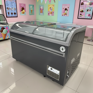 <span class=keywords><strong>Congélateur</strong></span> horizontal commercial à double porte vitrée avec refroidissement direct pour supermarché, épicerie et stockage de crème glacée - Product Image 2