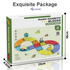 Jouets éducatifs pour enfants, blocs magnétiques magiques, jouets sensoriels, piste de train électrique, voiture de course - Product Image 3