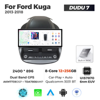 DUDUAUTO Passend für Ford Kuga 2013-2018 12,3-Zoll Modifiziertes Android-System Bluetooth Car-Play Navigationsbildschirm