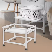 Gain d'espace accessoires de machine à laver blanchisserie support debout réglable en métal avec étagère coulissante