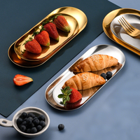 Plateau Rangement Monnaie en Acier Inoxydable, Assiette de Service Métal Ovale pour Restaurant, Porte-Factures Client et Fournitures pour Bar