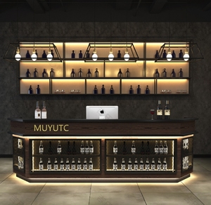 Comptoir de bar de restaurant de boîte de nuit de stockage <span class=keywords><strong>multicouche</strong></span> rond blanc de conception contractée à vendre - Product Image 4