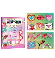Kit de stickers de peinture diamant en forme de cœur avec grandes pierres précieuses pour enfants, art DIY en strass, pour créer 12 stickers et 2 porte-clés, artisanat fait main pour la Saint-Valentin