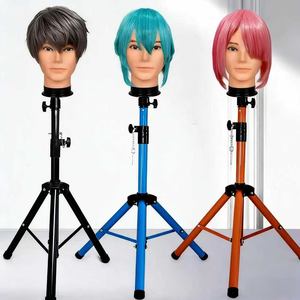 Soporte de cabeza para maniquí, Cabeza de muñeca para peluquería, Soporte de suelo de tres patas para corte de pelo - Product Image 3