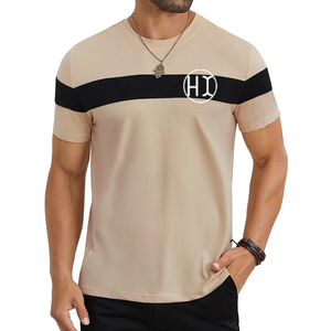 Fabricante de ropa, camisas de verano para hombre, camisetas de manga corta a juego de colores a la moda, camisa informal de poliéster con cuello redondo - Product Image 4