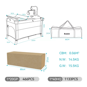 เปลเด็กอเนกประสงค์พับได้ Purorigin ประกอบง่าย เปลนอนเด็กแบบพกพา คอกกั้นเด็ก - Product Image 5