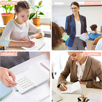 Mini Cute Pocket Notebook A6 Größe College Lined 3 schwarze Stifte Pastellfarben-Hellblau Licht Lila Hellgrün Hardcover für
