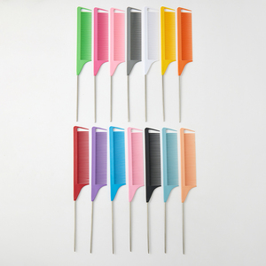 <span class=keywords><strong>Peigne</strong></span> à <span class=keywords><strong>queue</strong></span> de rat de précision en plastique résistant à la chaleur, avec manche métallique incurvé, pour séparation précise des cheveux, vente en gros - Product Image 6