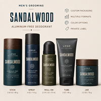 Déodorant pour homme sans aluminium, formule personnalisée, senteur bois de santal, protection longue durée contre les odeurs, infusé aux extraits botaniques, marque privée