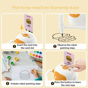 Robot <span class=keywords><strong>de</strong></span> dessin et <span class=keywords><strong>de</strong></span> peinture intelligent Jumon avec 100 cartes, lumière et son - Machine d'apprentissage éducative pour les enfants <span class=keywords><strong>de</strong></span> 5 à 13 ans - Product Image 5