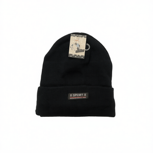 Cappello Lavorato a Maglia Nero con Etichetta Sportiva, Set da 12 Pezzi per Promozioni - Product Image 2