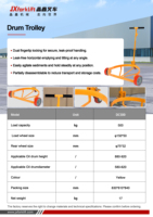 Chariot à tambour JINGXIN LONG DC500 - Capacité de charge nominale de 500 kg, conception inclinable, couleur et matériau des roues personnalisables, garantie d'un an
