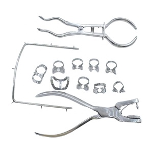 Kit Profesional Completo de Aislamiento Dental de Acero Inoxidable con Pinzas, Marco y Punzón para Dique de Goma - Product Image 1