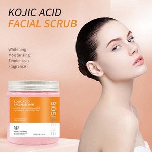 Fabricant OEM de gommage visage moussant bio végétalien au sucre et au sel marin, gommage corporel blanchissant à l'acide kojique en gros, marque privée - Product Image 1