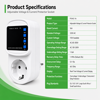 Prise de protection automatique 16A 110-220VAC avec protection contre les surintensités et les surtensions pour réfrigérateur et climatiseur