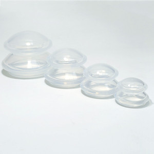 Produk trendi 2024 4 bagian/set, alat bekam silikon untuk pengurangan selulit, cangkir bekam tubuh wajah - Product Image 4