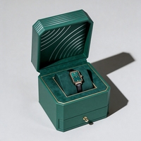 Boîte à montres personnalisée avec couvercle rabattable hexagonal, boîte de rangement multifonctionnelle haut de gamme pour montre et bracelet de rechange