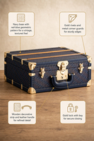 Valise de rangement vintage en cuir PU avec logo personnalisé, poignée à quincaillerie dorée, boîte à bijoux portable, emballage cadeau, vente en gros