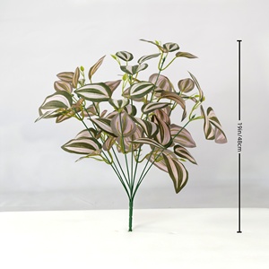 Planta Artificial de Tradescantia Zebrina, Hojas Verdes Realistas de Seda, Planta Colgante Artificial para Decoración del Hogar, Bodas, Día de la Madre - Product Image 3