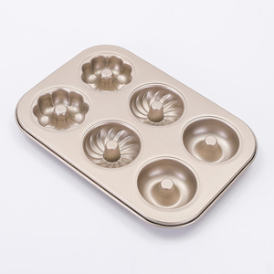 Molde para hornear antiadherente de 6 cavidades con forma de flor para uso doméstico - Product Image 1