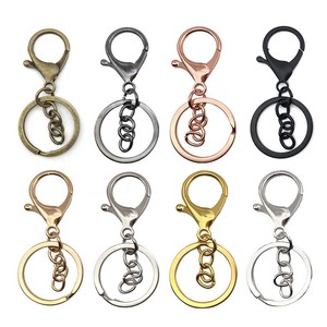 Ensemble de porte-clés à fermoir mousqueton en métal, alliage de zinc, plaqué rond, accessoires de bijoux DIY pour poupées et jouets - Product Image 1