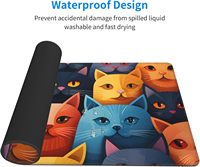 Tapis de souris chat drôle coloré tapis de souris de jeu chaton mignon avec Base en caoutchouc antidérapant bureau maison grand tapis de bureau bord cousu