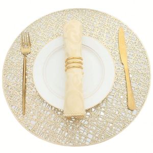 Set de table rond en PVC écologique, lavable, durable, résistant à la chaleur, moderne, pour la décoration de table de salle à manger, restaurant - Product Image 1