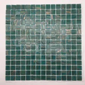Atacado 30X30 Não-Slip Piscina Mosaico de Vidro Da Telha de Mosaico 300 300 linha Azul do ouro verde Piscina Mosaico De Vidro Para A Venda