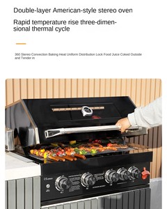 شواية غاز مدمجة حديثة وفاخرة مع شعلة خلفية بالأشعة تحت الحمراء وتشطيب أسود أنيق للشواء في الهواء الطلق - Product Image 3