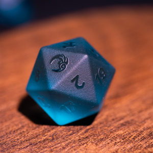 Fatto a mano D20 poliedrico RPG su misura inciso Logo <span class=keywords><strong>luna</strong></span> 16mm perle <span class=keywords><strong>di</strong></span> pietre preziose naturali per D & D giochi da tavolo COC Stone Metal - Product Image 4