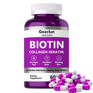 Cápsulas de Biotina y Colágeno Vegano para el Crecimiento del Cabello, Suplementos de Belleza para la Piel, Marca Privada OEM - Product Image 1