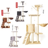 Arbre à chat de luxe écologique de marque ShengZe, grande tour moderne pour chat avec griffoir en bois et sisal, design mural pour grimper