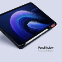 Nillkin casing kulit PU dengan penyangga, casing Tablet tahan guncangan dengan sandaran dan penahan pena untuk Xiaomi Pad 6/pad 6 Pro