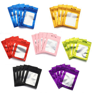 Custom Printed Clear Foil Resealable Pouch Zipper Maskk <b>Bags</b> Three Side Seal Matte Pink Aluminum Ziplock USB <b>Cable</b> <b>Bag</b> - Product Image 1