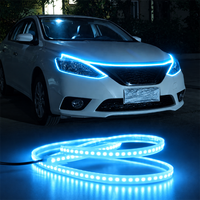 Feux de jour LED 150 cm à défilement lumineux pour capot de voiture, éclairage décoratif DRL, lampe d'ambiance décorative pour capot moteur 12V