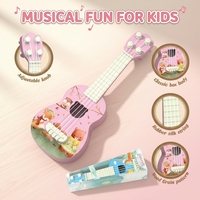 Creative Design Wood 4 String Cartoon Ukulele Cute Animal Pattern Acoustic Musical Instrument Wood Four-string Cartoon Ukulele