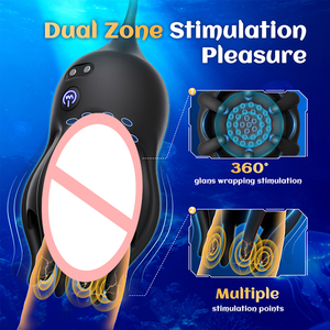 Nieuwe Kwallen Exerciser Mannelijke Trainer Vibrator Seks Speelgoed 10 Vibratie Modi Stimuleert Erectie Verlengt Uithoudingsvermogen en Penis - Product Image 3
