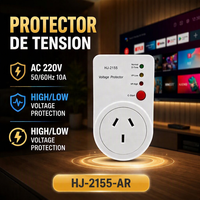 Protecteur de tension rapide 220V 10A (3 minutes) avec protection contre les surtensions et les sous-tensions pour réfrigérateur, idéal pour les applications domestiques en Argentine