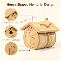 Ataúd de Madera Sólida para Mascotas, Ataúd para Gatos, Perros y Mascotas Pequeñas, Caja Funeraria Conmemorativa para Mascotas