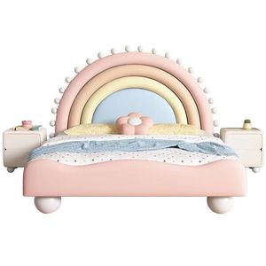 Rosa sognante principessa bambini letto in legno massello imbottito <span class=keywords><strong>cuore</strong></span> Design moderno letto per ragazze adolescenti camera da letto - Product Image 5