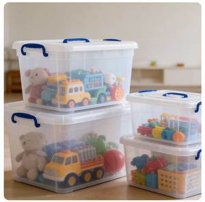 <span class=keywords><strong>Caja</strong></span> de Almacenamiento de Plástico Transparente Extra Grande, Directo de Fábrica, Moderna y Reforzada para Organizar Ropa, Edredones y Juguetes - Product Image 1