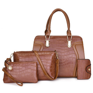 Sac à main quatre pièces pour femme, grand sac portable en cuir litchi, tendance mode, sac bandoulière messager pour femme - Product Image 2